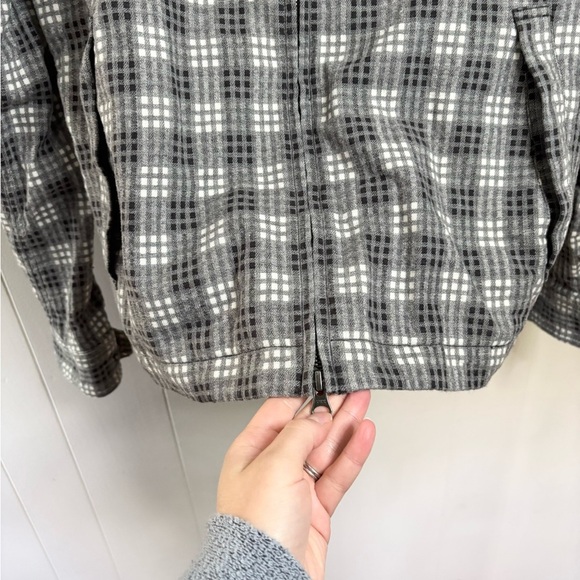 ONS grey plaid full zip cotton jacket men’s size M - Picture 3 of 6